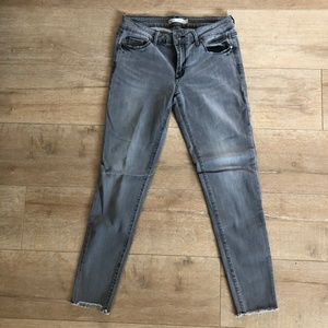 Melrose and Market Gray frayed edge jeans